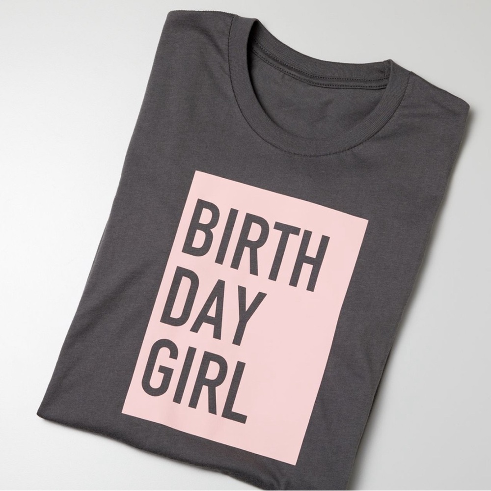 Gildan black color and Light Pink Birthday Tee